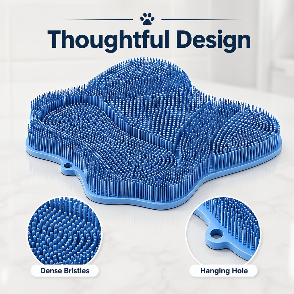 Wall-Mounted Cat Self Grooming Brush, Massage Scratcher for Loose Fur Care and Everyday Rubbing, Space-Saving Pet Accessory in Pink, Blue or Gray