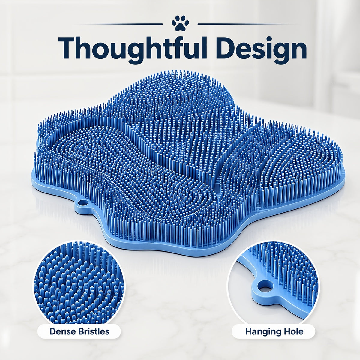 Wall-Mounted Cat Self Grooming Brush, Massage Scratcher for Loose Fur Care and Everyday Rubbing, Space-Saving Pet Accessory in Pink, Blue or Gray