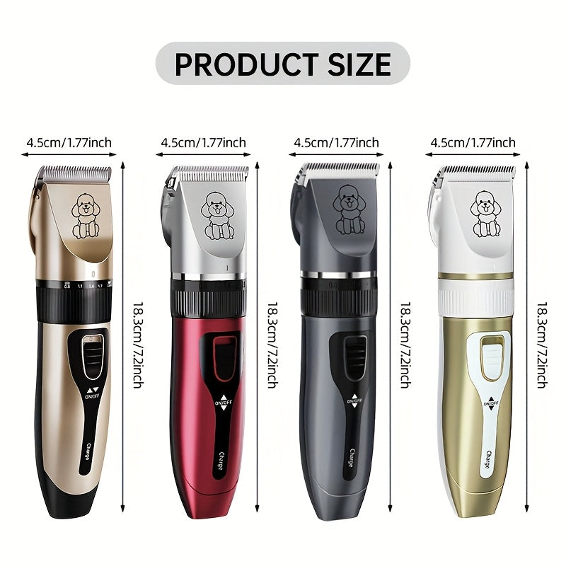 USB Rechargeable Dog Clippers with Ceramic Blades, Electric Pet Hair Trimmer for Cats and Dogs, Color Choices and Grooming Set Options
