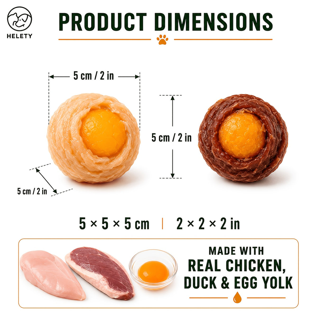 Chicken and Duck Dog Treats with Egg Yolk Options, Savory Meat Snacks for Supervised Training Rewards, Occasional Treat Time and Food Toppers