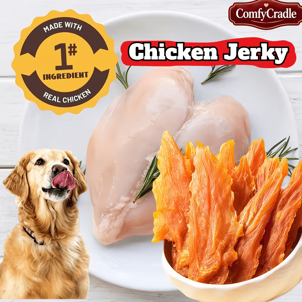 Chicken Jerky for Dogs 200g, Dried Chicken Dog Treats for Supervised Training Rewards, Everyday Snack Time and Dog Lover Gift Baskets