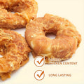 Chicken Wrapped Cowhide Dog Chews, 3.5-Inch Donut Dog Treats for Supervised Chewing and Everyday Rewards, 1, 3 or 4 Piece Pack Options