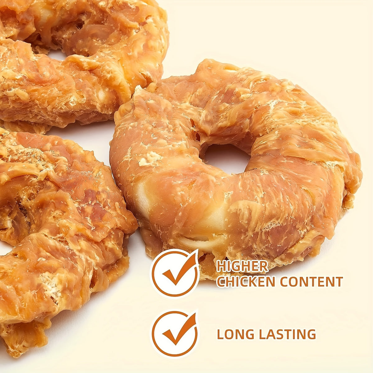 Chicken Wrapped Cowhide Dog Chews, 3.5-Inch Donut Dog Treats for Supervised Chewing and Everyday Rewards, 1, 3 or 4 Piece Pack Options