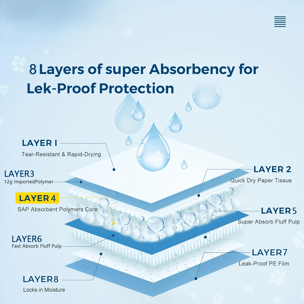 Pet Training Pads 36 x 30 or 24 x 24 Inches, Thick Disposable Absorbent Puppy Pee Pads with Leak Protection and Odor Control, 50 to 300 Count Options