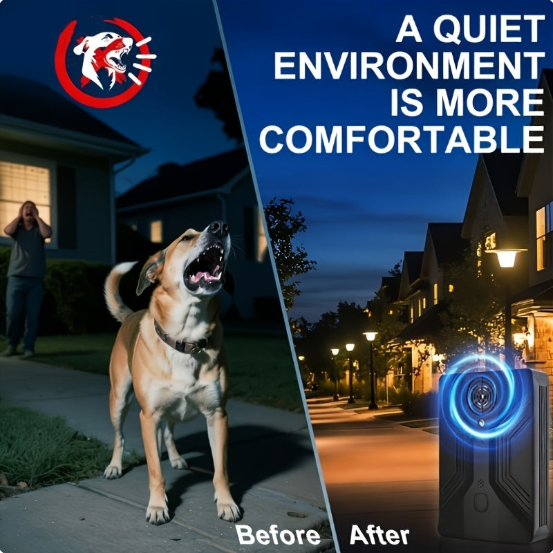 Bark Activated Dog Deterrent with 3 Ultrasonic Modes, USB Rechargeable 1500mAh Bark Control Device with Listed 50ft Range in Ivory White or Dark Gray