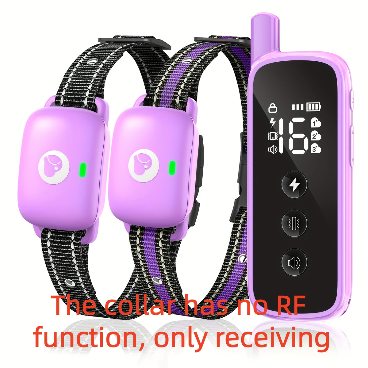 Dog Training Collar with Keypad Lock, 2600ft Listed Remote Range, Rechargeable Beep, Vibration and Static Modes, Orange or Purple Options for 1 to 3 Dogs