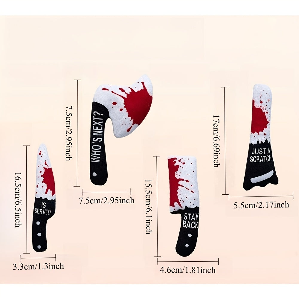 Crinkle Cat Kicker Toys 4 Pack, Knife-Shaped Fabric Toys with Pet Herb for Indoor Batting, Pouncing and Supervised Hunting Play