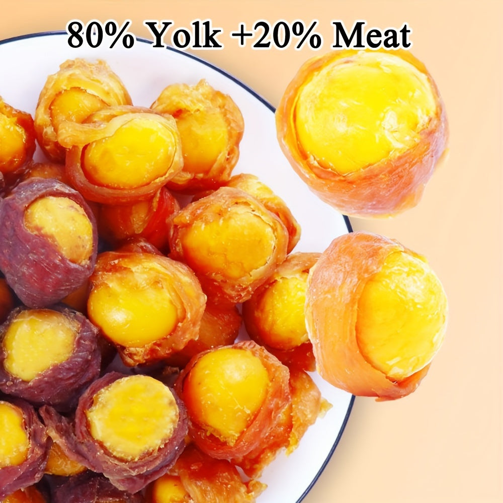 Egg Yolk Dog Treats Wrapped in Duck or Chicken, Soft Chew Meat Snacks for Supervised Positive-Reward Training and Small, Medium or Large Dogs