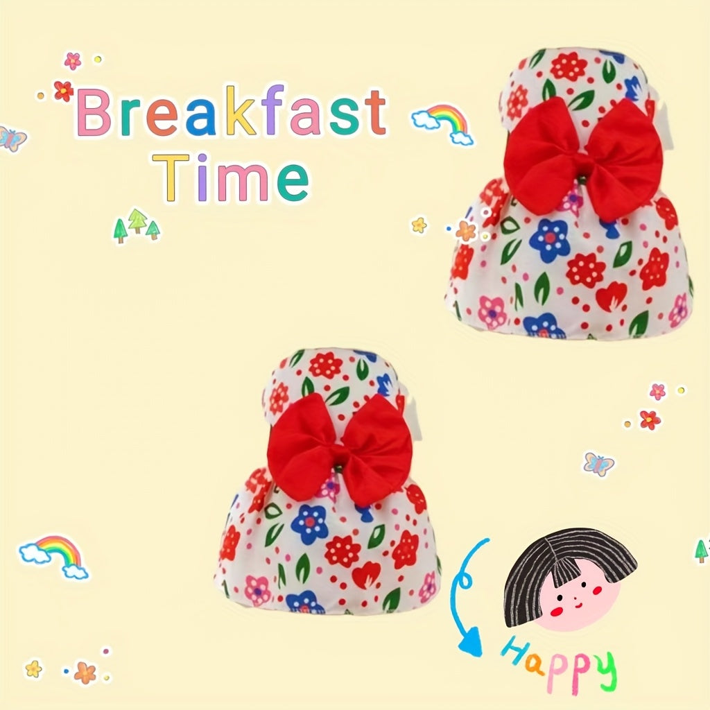 Dog Dress for Small Dogs Girls, 5 Pieces Pet Clothes Set with Bowknot Princess Dress and Flower Skirt, Cute Summer Outfits for Chihuahua Yorkshire Poodle Cats and Puppies, Breathable Puppy Apparel