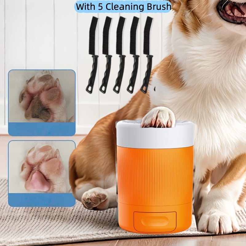 Dog Paw Cleaner Cup with Soft Bristles, Portable Semi-Automatic Pet Paw Washer for Dogs and Cats After Muddy Walks, Car Trips and Outdoor Play, No Battery Required