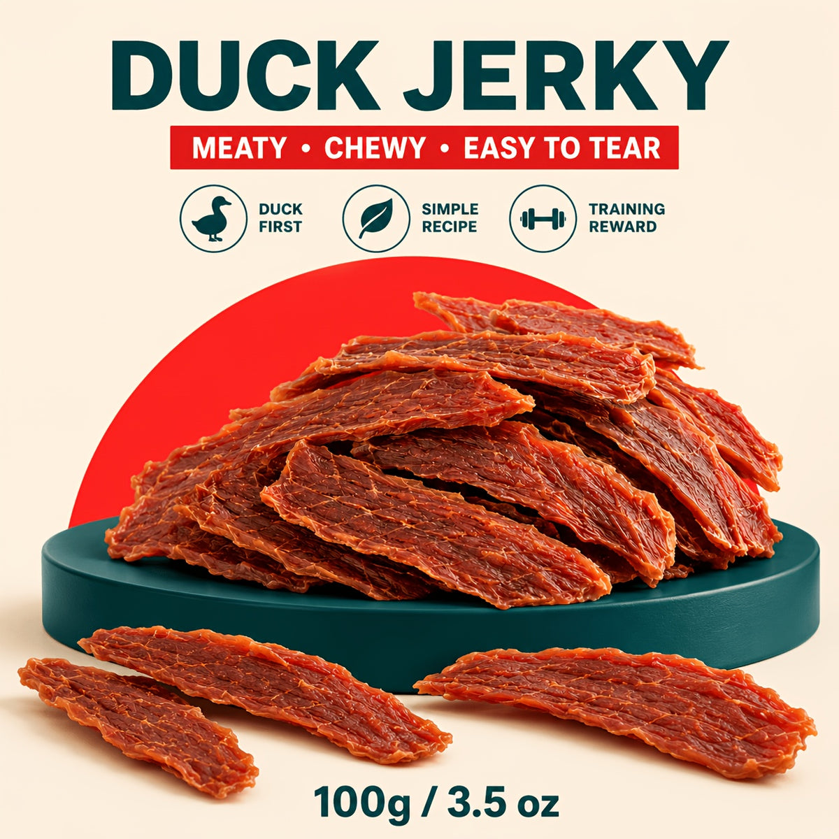Duck Jerky Training Rewards for Dogs, Easy-to-Tear Chewy Duck Strips for Small, Medium and Large Dogs, Daily Snacks in Multiple Pack Options