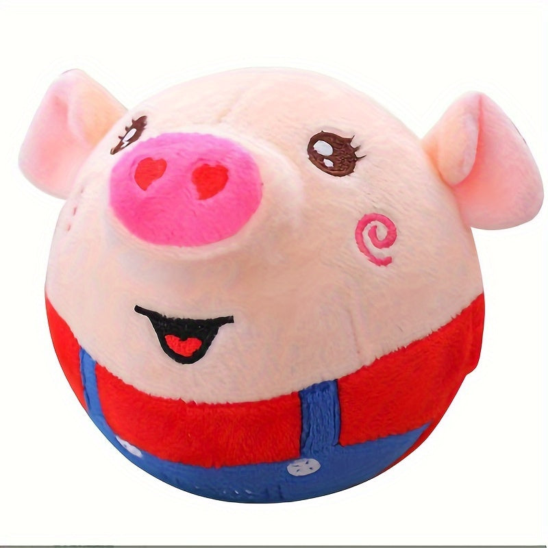 Bouncing Dog Toy with Recording and Music Modes, Rechargeable Jumping Pet Ball in Rabbit, Hamster, Puppy and Pig Styles for Supervised Play