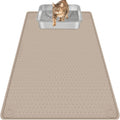 Silicone Litter Mat for Cats 40 x 28 Inches, Extra Large Soft Paw-Friendly Litter Trapping Floor Protector, Rinse-Clean in Khaki or Green