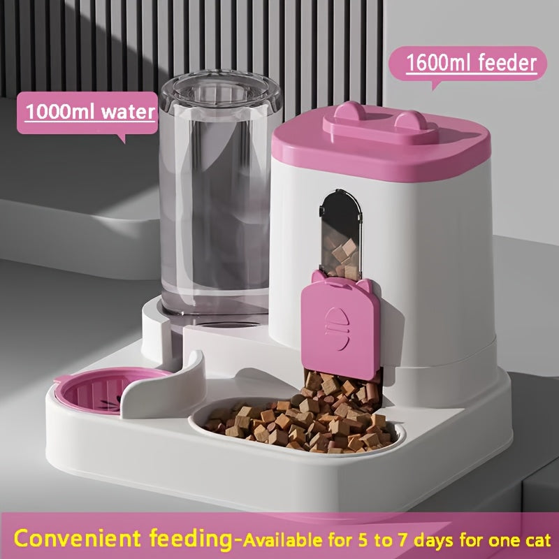 Cat Feeding Station with Food and Water Dispenser Options, Colorful Pet Feeder or Rolling Ball Slow Feeder Bowl for Everyday Indoor Meals