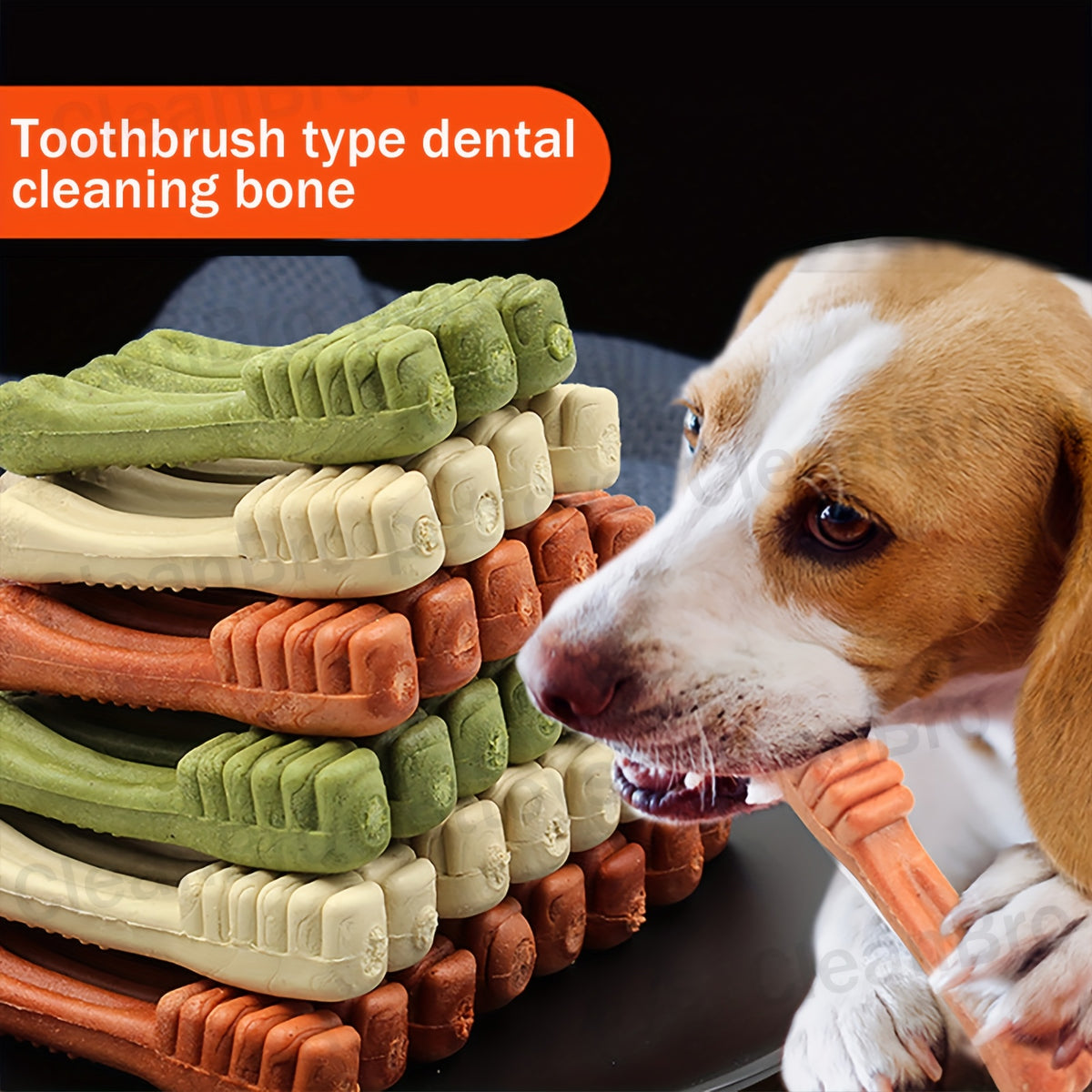 Dog Dental Chews Mint-Flavored Toothbrush Sticks for Medium Dogs 25-50 lbs, Textured Oral Care Treats in 6 or 10 Count Packs