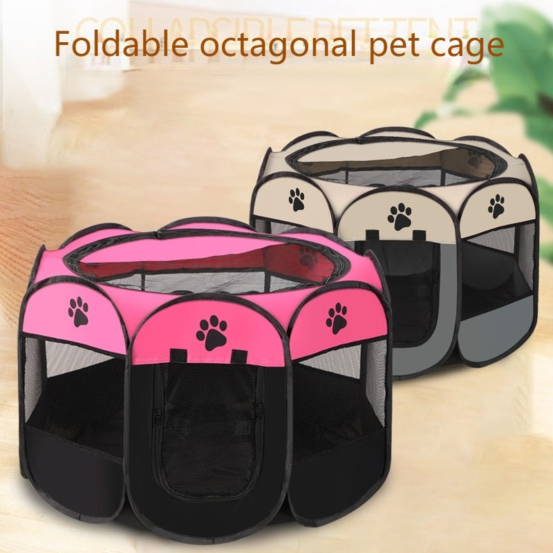 Portable Octagonal Pet Playpen, Foldable Oxford Cloth Travel Enclosure with 30, 37 and 46 Inch Size Options for Supervised Indoor and Outdoor Use