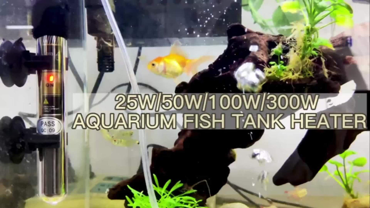 Submersible Aquarium Heater FS-386 with Adjustable Thermostat, Fish Tank Water Heating Rod in 25W, 50W, 100W or 300W for Indoor Aquatic Setups