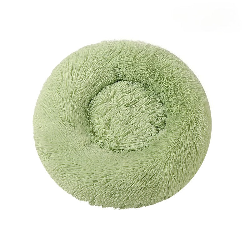 Donut Cat Bed 40cm, Fluffy Round Sleeping Nest for Cats and Small Dogs with Raised Rim, Anti-Slip Bottom and Foldable Design in Five Colors