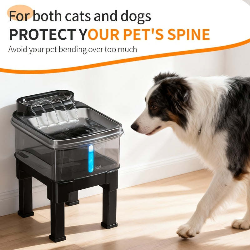 Dog Water Fountain 10L 338oz with Two Filters and Mat, Extra Large Stainless Steel Pet Drinking Dispenser with Quiet Pump for Cats and Dogs, Black