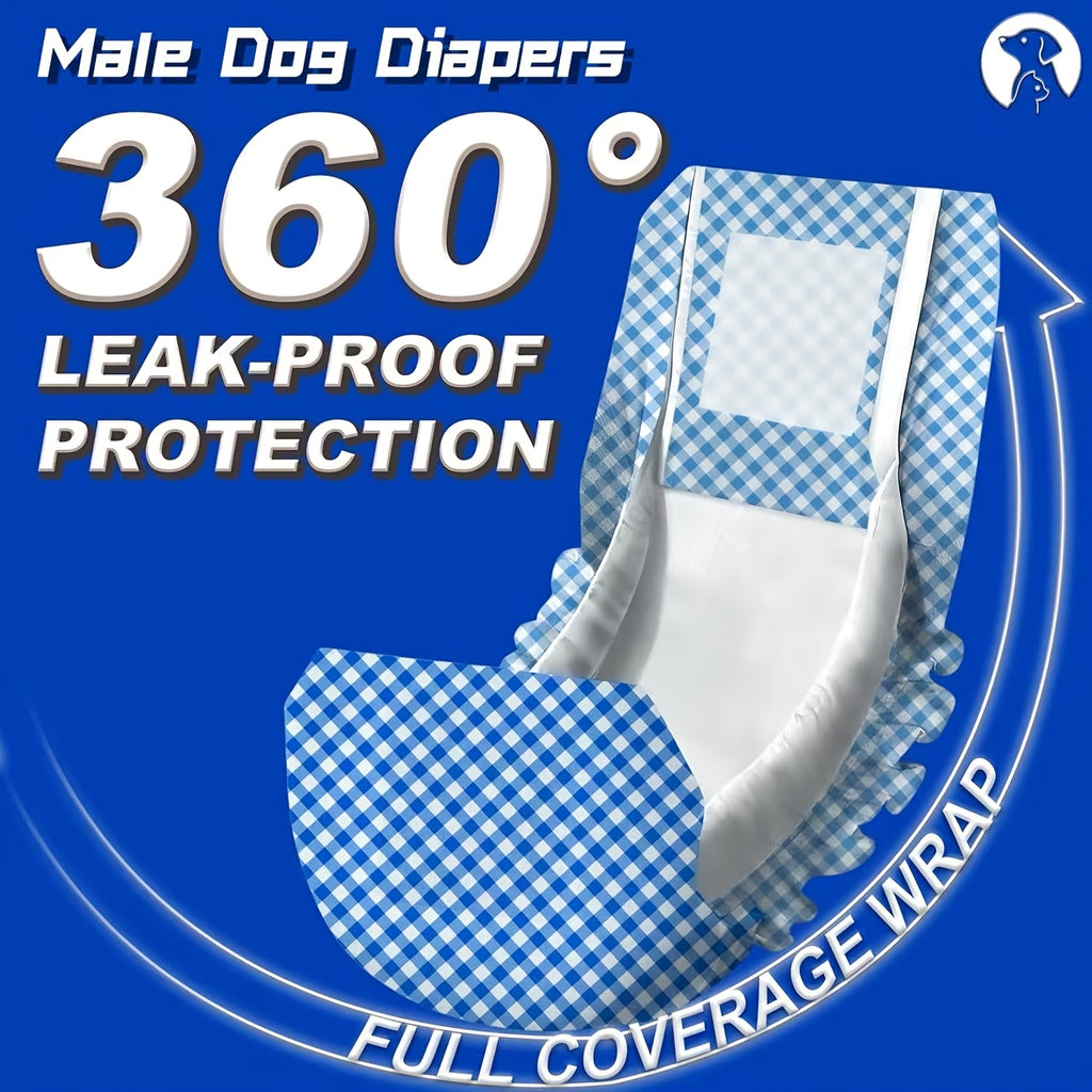 Dog Diaper Value Pack 50 Count, Disposable Absorbent Male and Female Style Options in XS S M L for Puppy Accidents and Senior Dog Hygiene Care
