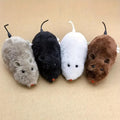 Wind-Up Mouse Cat Toy Set, Plush Clockwork Moving Mice for Supervised Indoor Chase Play, No Batteries Required, Gray Black White and Beige
