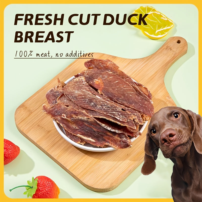Chicken and Duck Jerky Dog Treats Mixed Pack, Air-Dried Breast Meat Strips for Supervised Training Rewards and Everyday Snack Time