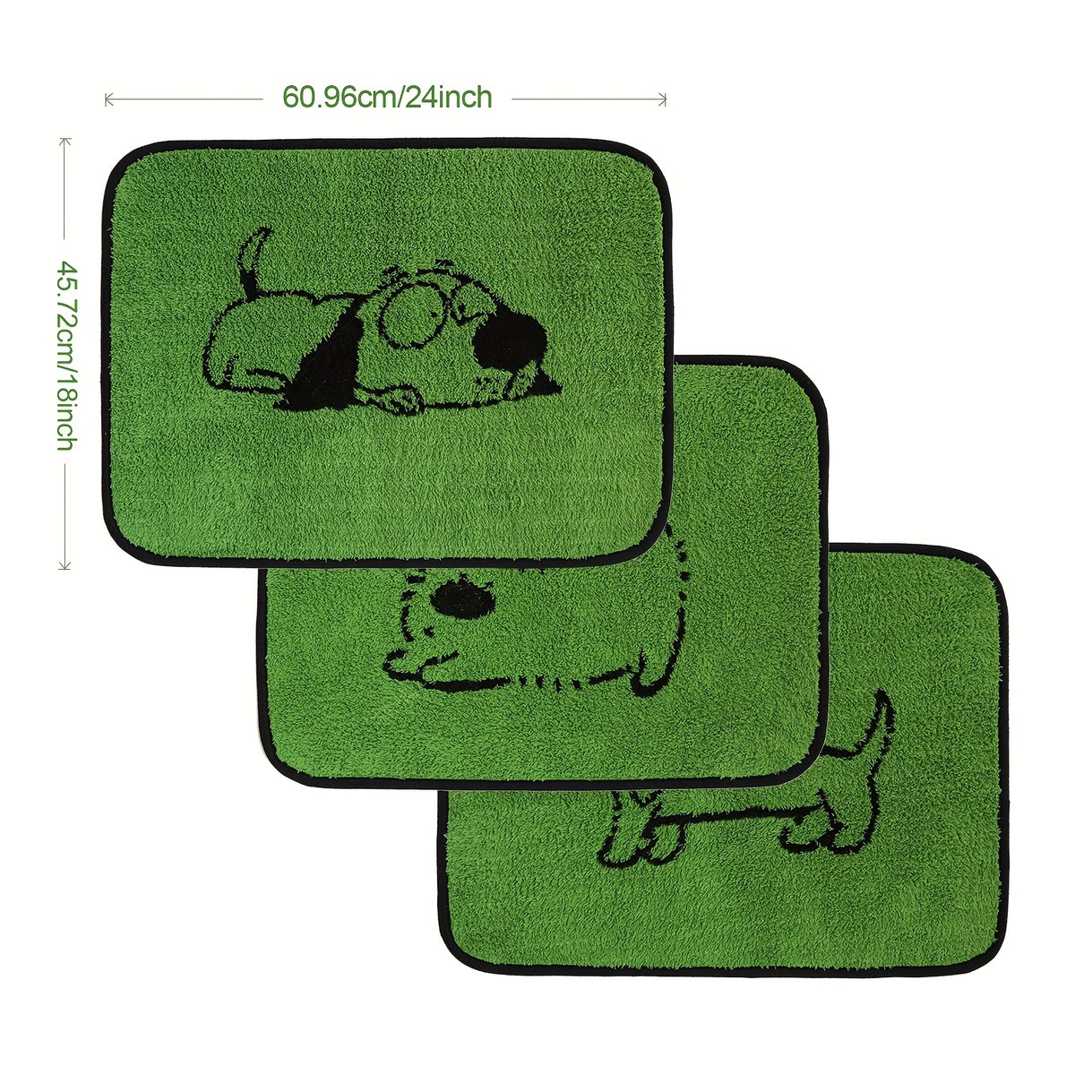 Washable Pee Pads for Dogs 18 x 24 Inches, Reusable Non-Slip Puppy Potty Training Mats with Dog Designs for Floors, Crates and Couches