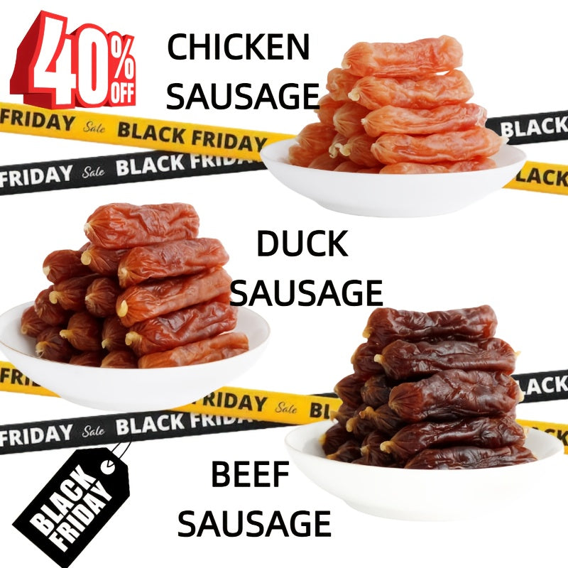 Soft Dog Training Treats with Chicken, Duck or Beef Sausage Options, 10g x 10 Pack Selections and Trial Options for Everyday Rewards