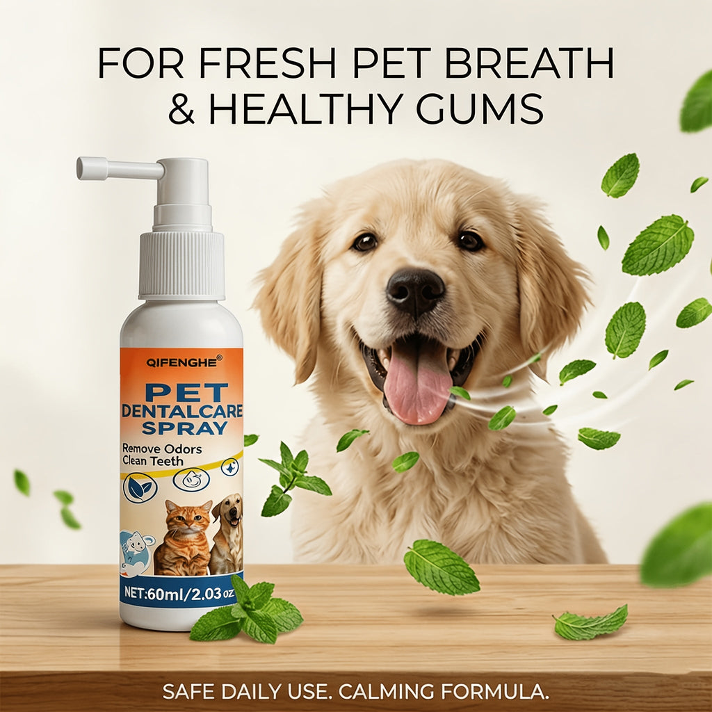 Pet Breath Freshener Spray for Dogs and Cats, 60ml Oral Care Mist for Everyday Mouth Hygiene Routines and At-Home Pet Grooming Supplies