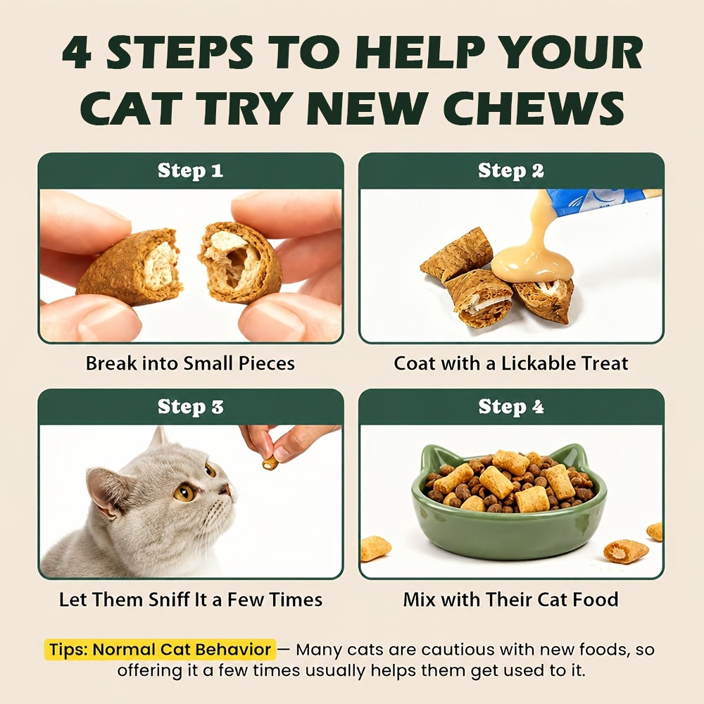 Cat Hairball Treats with Fiber and Fish Oil, Dual-Texture Crunchy and Creamy Cat Snacks for Indoor Cats, Chicken Flavor and Multipack Options