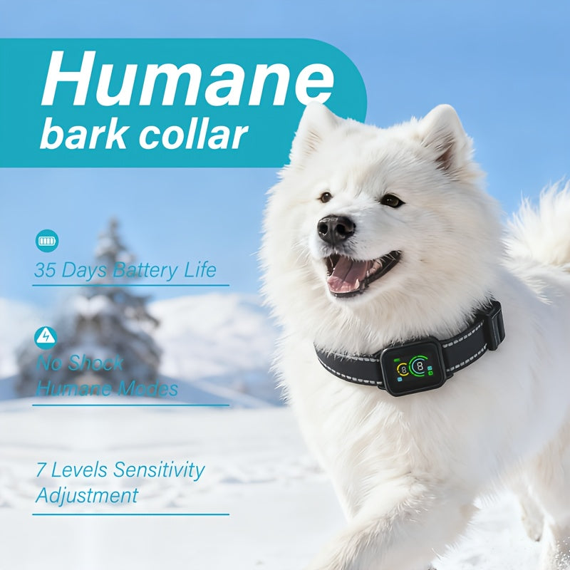 USB No Shock Bark Collar for Dogs, Nylon Electronic Bark Control Training Collar in 1 or 2 Pack Options for Owner-Supervised Training Routines