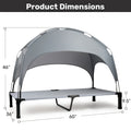 Canopy Dog Bed for Outdoor Rest, Elevated Portable Pet Cot with Overhead Shade in 42, 51 and 58 Inch Options for Patio, Backyard and Camping