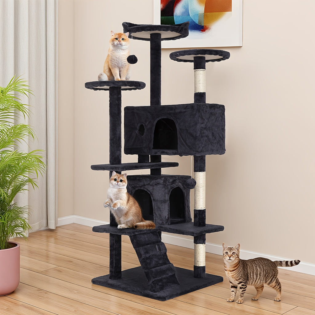 Cat Tree Tower in 22, 54 or 70 Inch Sizes, Indoor Cat Furniture Activity Center with Scratching Post for Climbing, Resting and Everyday Play
