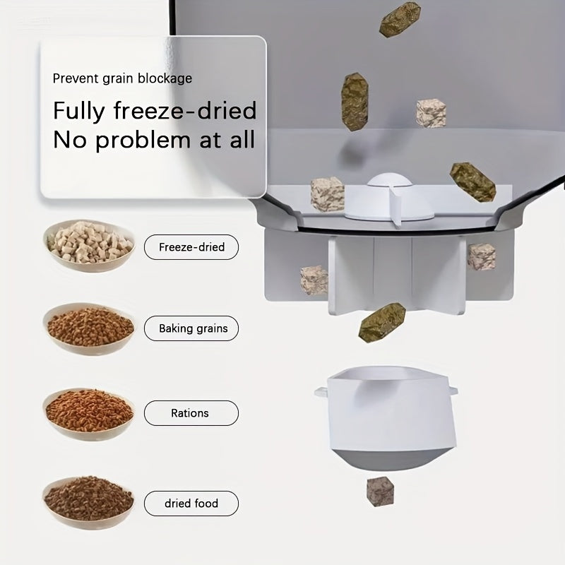 Dual Bowl Automatic Cat Feeder 3L, Button-Control Timed Food Dispenser with 1-6 Daily Feedings and 1-12 Portions per Meal, White for Cats and Dogs