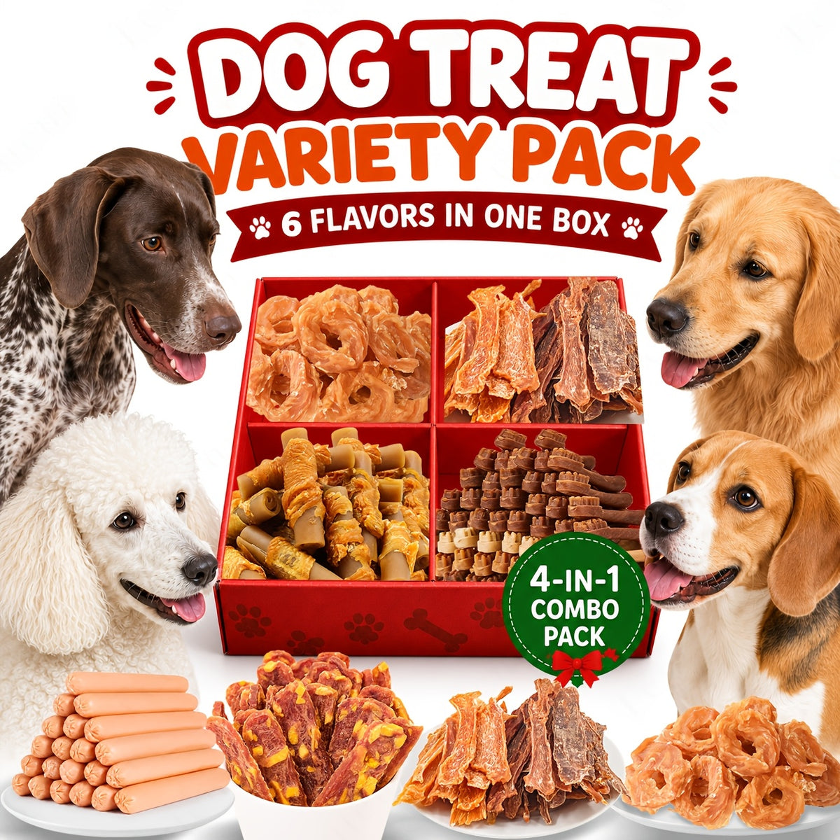 Pet Jerky Treats with Chicken and Duck Combo Options, Beef Cubes and Chew Selections for Supervised Training Rewards and Everyday Snack Time