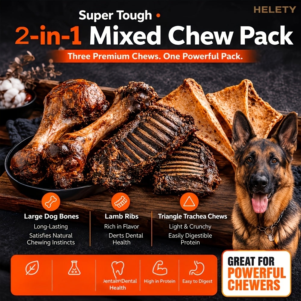 Beef Bone Dog Treats with Hip Bone Options for Medium and Large Dogs, Large Breed Chew Snacks for Supervised Chewing and Reward Time