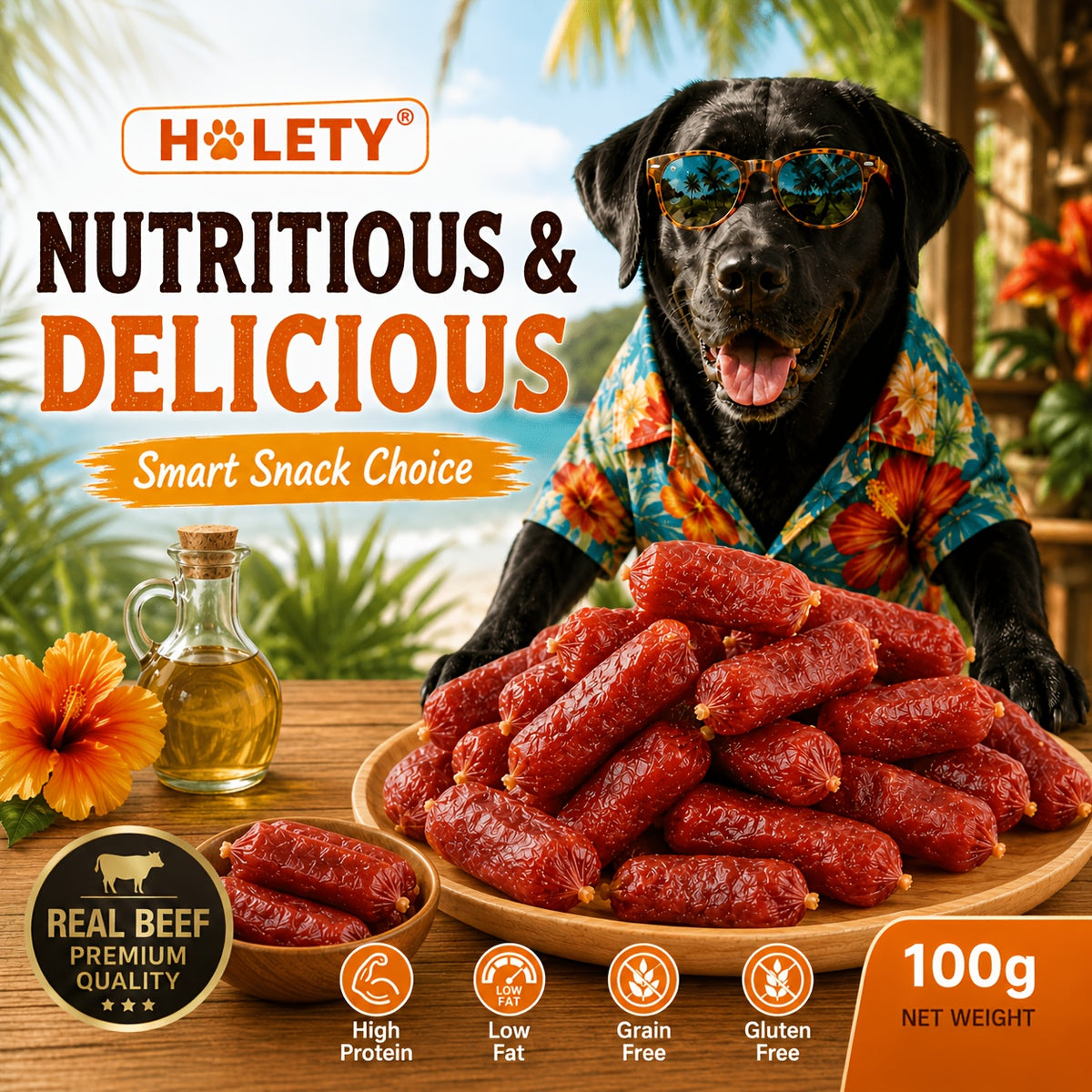Dehydrated Sweet Potato Dog Chews, Thick-Cut Dried Slices with a 450g Option and Separate 10-Pack Beef Flavor Mini Sausage Choice for Supervised Rewards