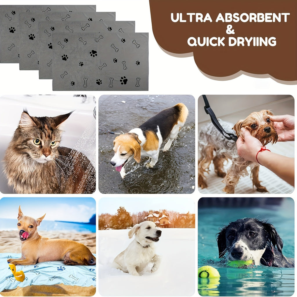 Microfiber Dog Towel, 52 x 100 cm Absorbent Quick-Dry Pet Bath and Grooming Cloth for Medium to Large Dogs, Eight Color Options for Home and Travel