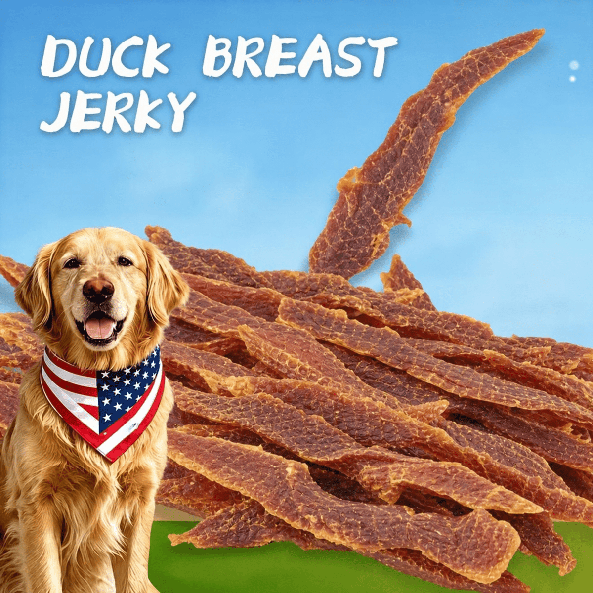 Duck Breast Dog Treats 100g Trial Pack, Soft Meat Jerky Slices for Supervised Training Rewards, Everyday Snack Breaks and Dog Lover Gift Baskets