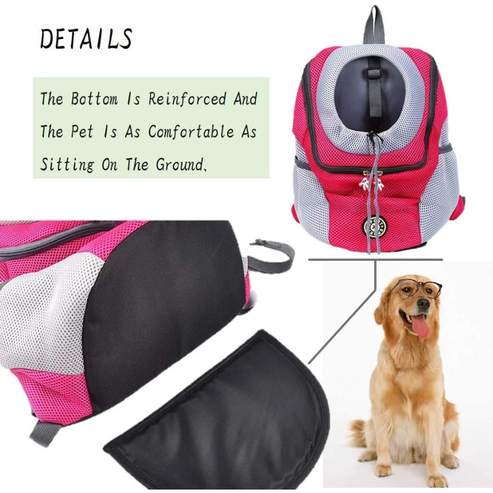 Legs Out Dog Backpack Carrier for 13-17 lb Pets, Medium Breathable Front Carrier with Adjustable Neck Cushion and Safety Leash for Walks and Travel