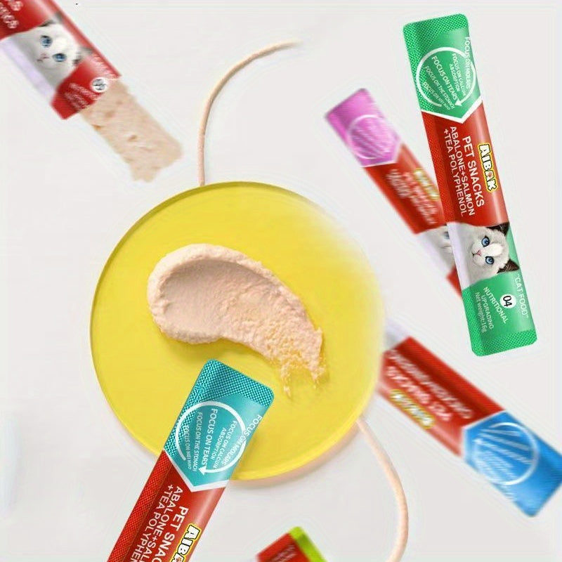 Grain Free Lickable Cat Treats with Feeder, 60 or 120 Creamy Squeeze Tubes, 0.52 oz Each, Mixed Flavor Cat Snacks for Hand Feeding