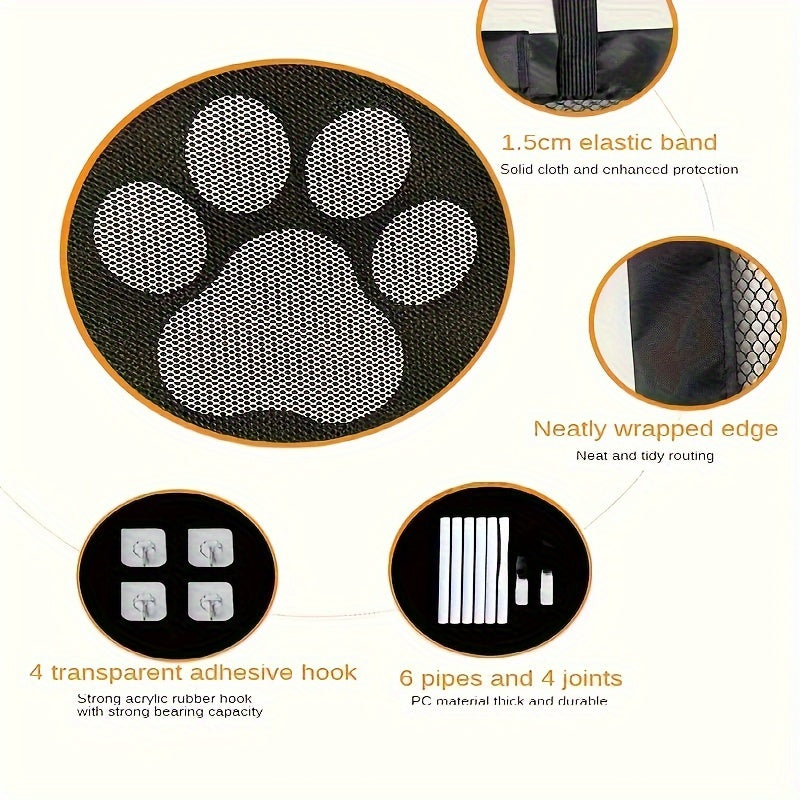 Dog Mesh Gate for Room Separation, Portable Folding Pet Barrier Net with 43.31 Inch Small and 70.87 Inch Large Length Options or Model M Set