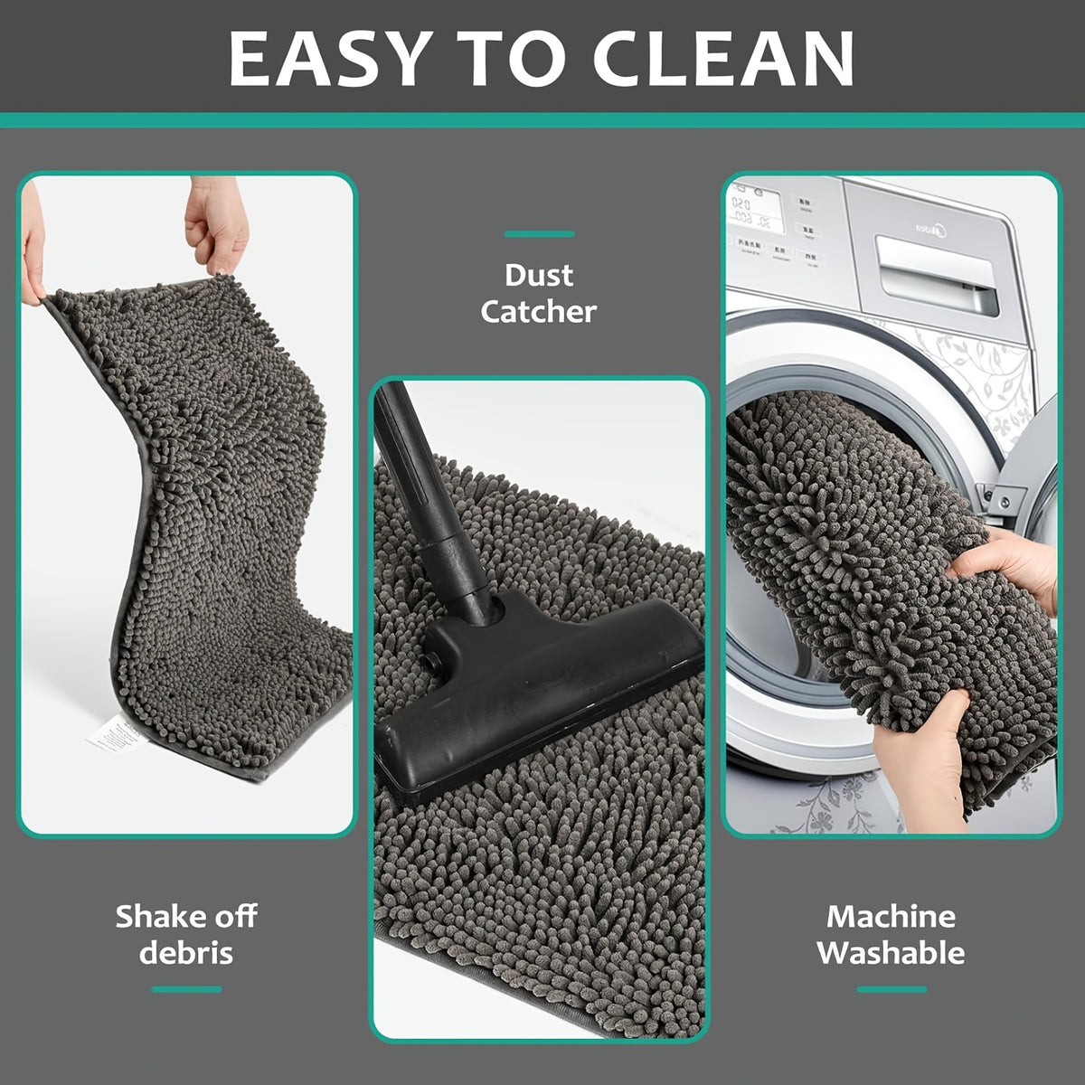 Dog Doormat for Muddy Paws, Absorbent Indoor Entryway Rug with Textured Non-Slip Rubber Backing for Moisture and Dirt Control