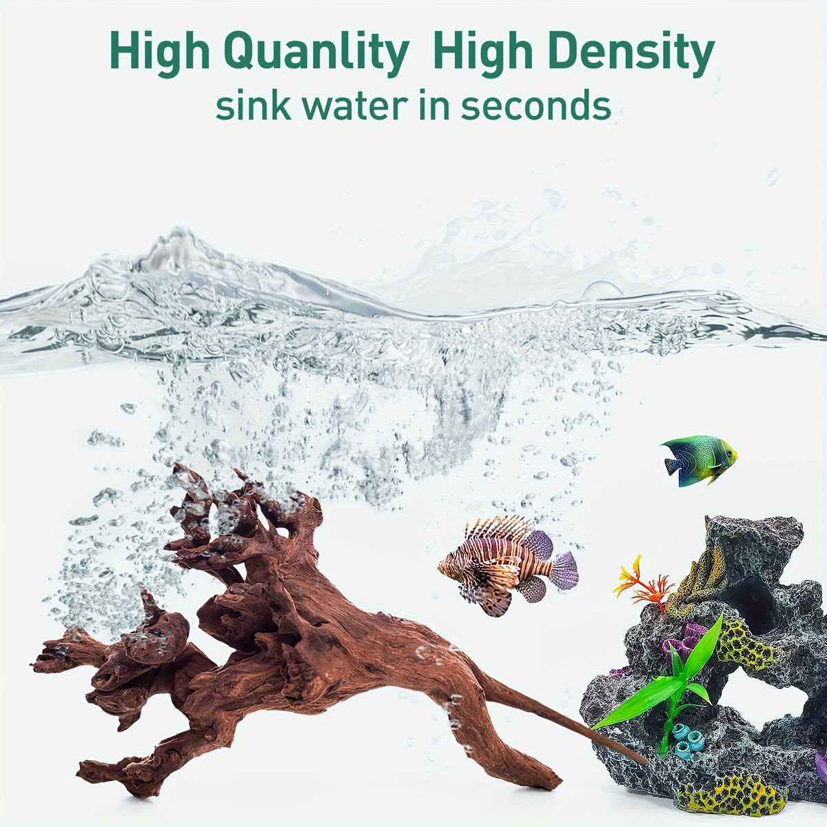 Fish Tank Driftwood 13-16 Inch Single Piece, Natural Wood Aquarium Decor with Unique Texture for Aquascaping and Reptile Habitat Layouts