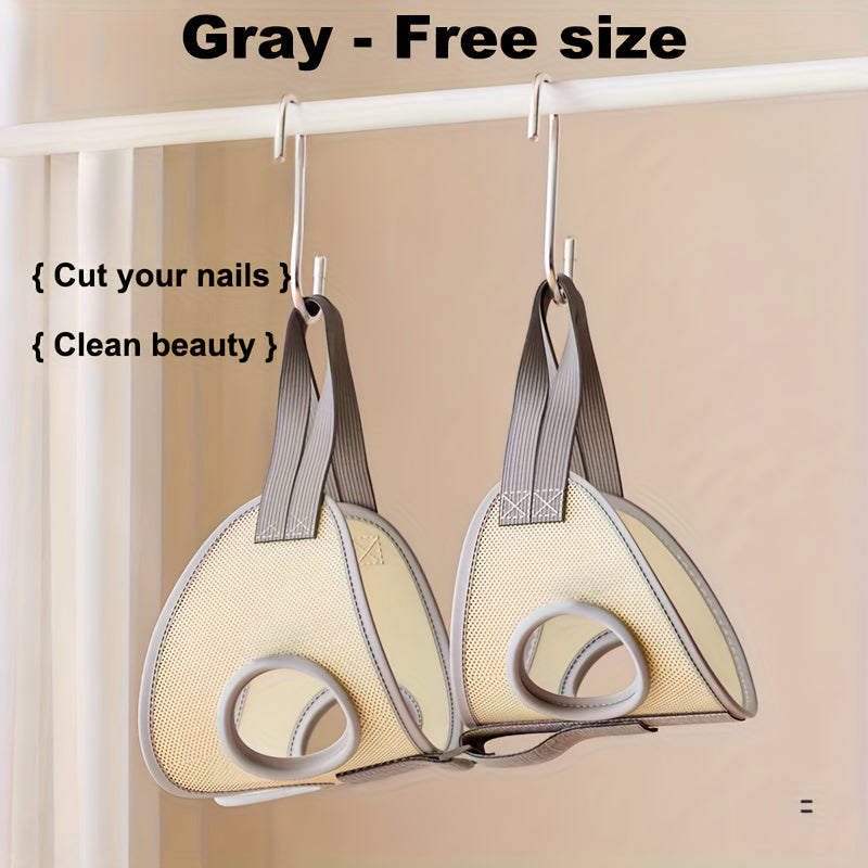 Mesh Pet Grooming Hammock with Adjustable Straps and Hooks, Breathable Nail Trimming Support Sling for Cats and Small Dogs in Grey or Pink
