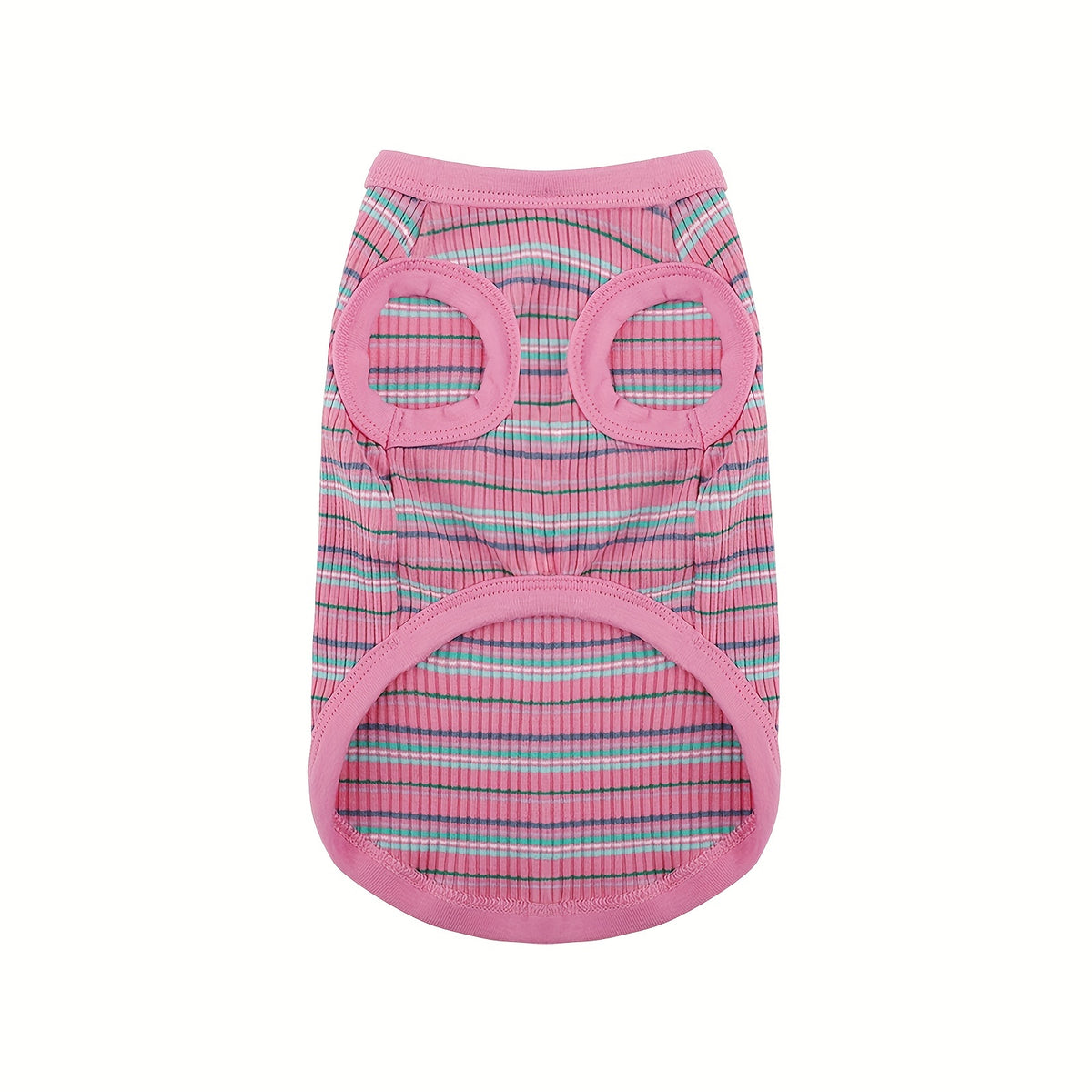 Striped Dog Tank Top with Soft Ribbed Fabric, Sleeveless Pullover Pet Vest for Small Dogs, Six Colors and XS–XXL Size Options, Hand Wash Only