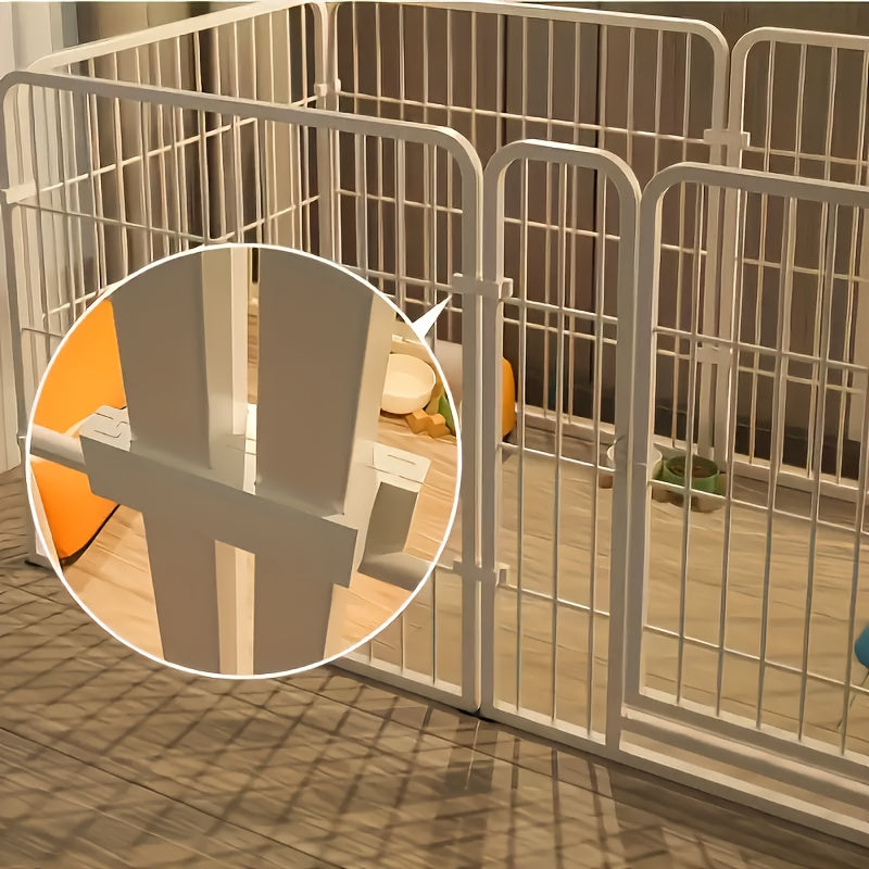 Stainless Steel Dog Playpen for Indoor Rest, Play and Potty Training, Flexible Pet Enclosure for Small and Medium Dogs in Black or White for Home Routines