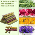 Timothy Hay Sticks 66 Pack for Rabbits and Hamsters, Small Animal Chew Treats in Two Containers with Assorted Textures for Supervised Enrichment