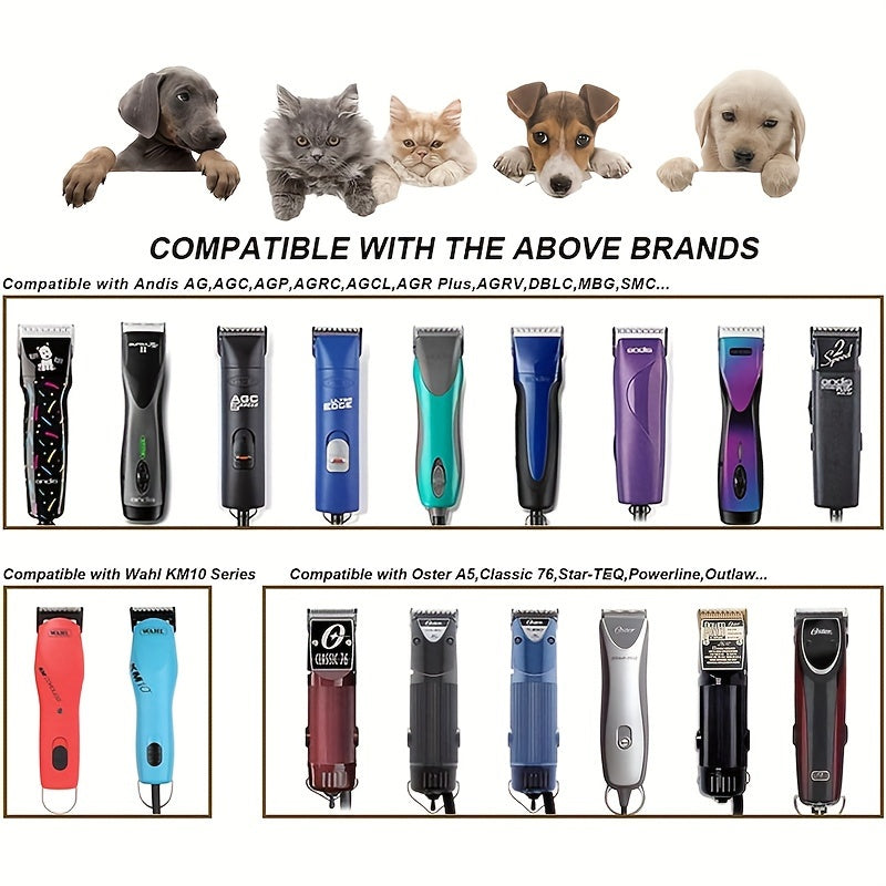 Ceramic Dog Clipper Replacement Blades, Detachable Grooming Blade Singles and Sets for Compatible Andis, Oster A5 and Wahl KM Series Clippers