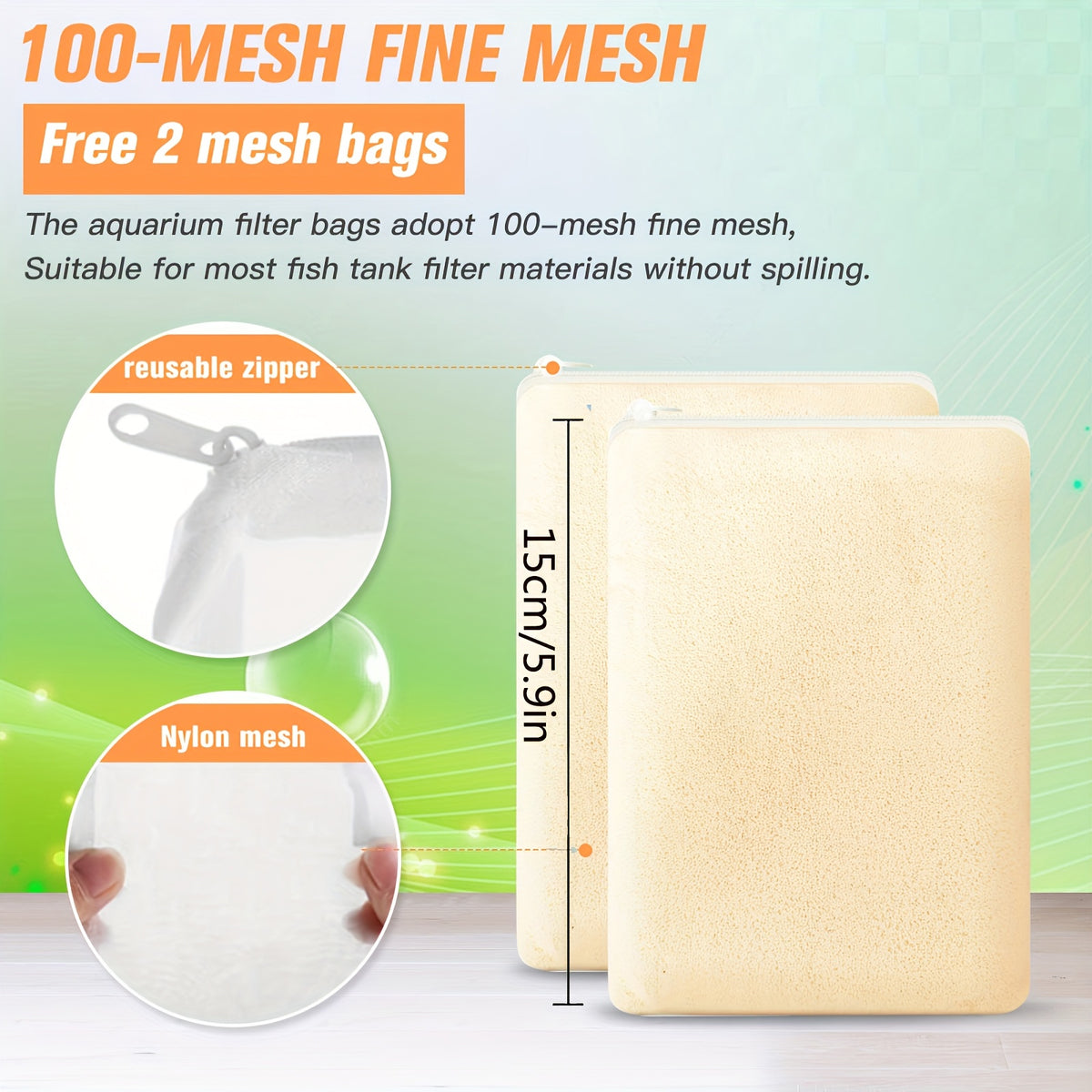 Aquarium Filter Media Resin for Freshwater and Saltwater Fish Tanks, 2-Bag 500ml Option, Filtration Accessories for Routine Aquarium Maintenance